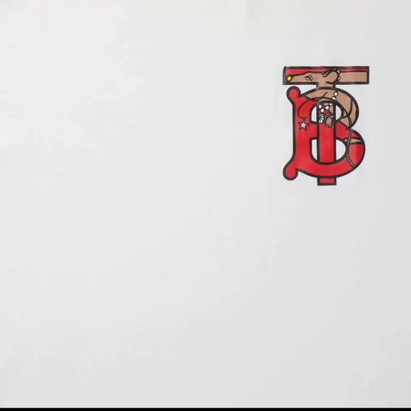 NWT Men’s Small/Women’s Medium Burberry Rory Monogram Motif Sweatshirt White/Red - Picture 4 of 14